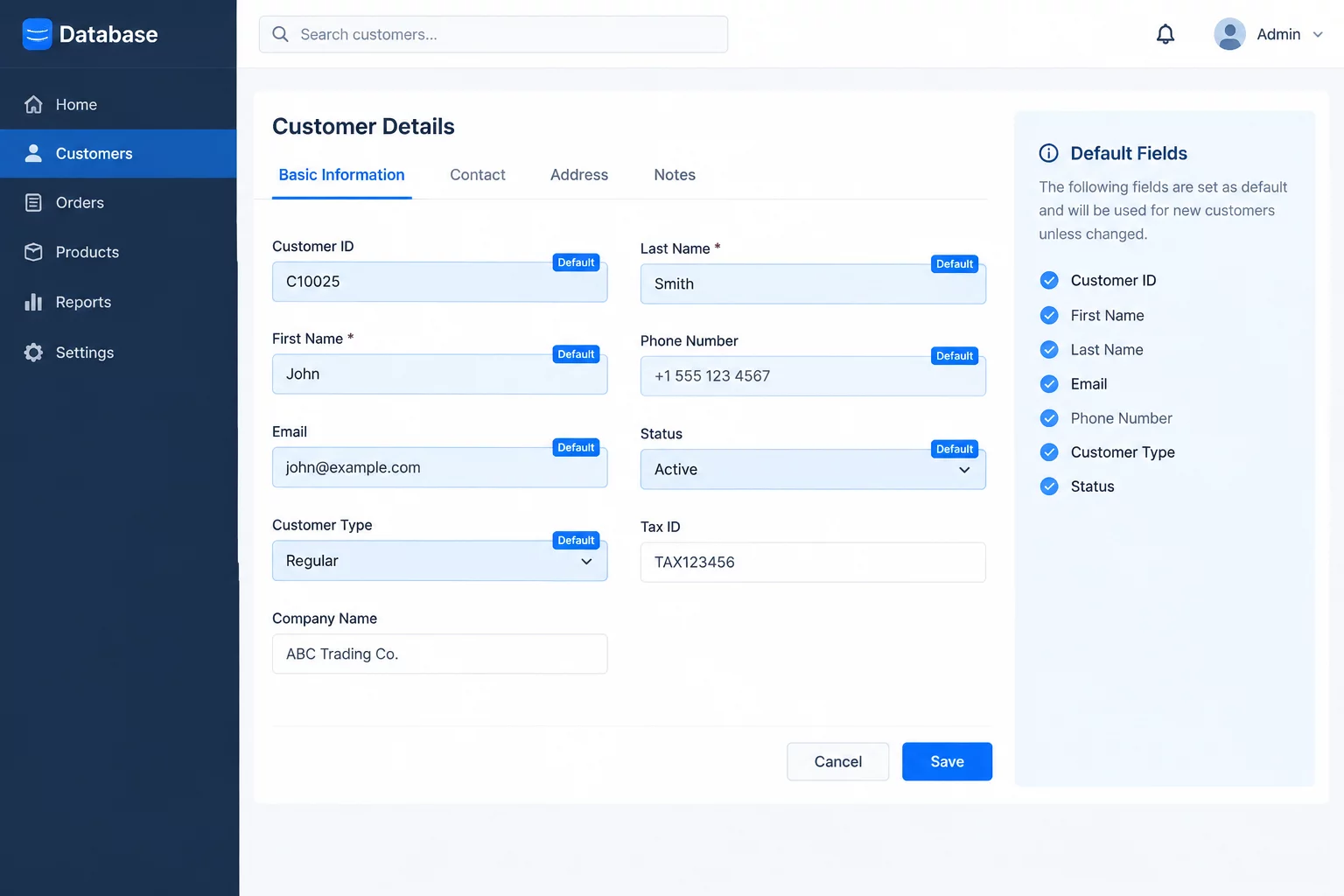 Defining strict boundaries for what qualifies as a repeatable customer default field