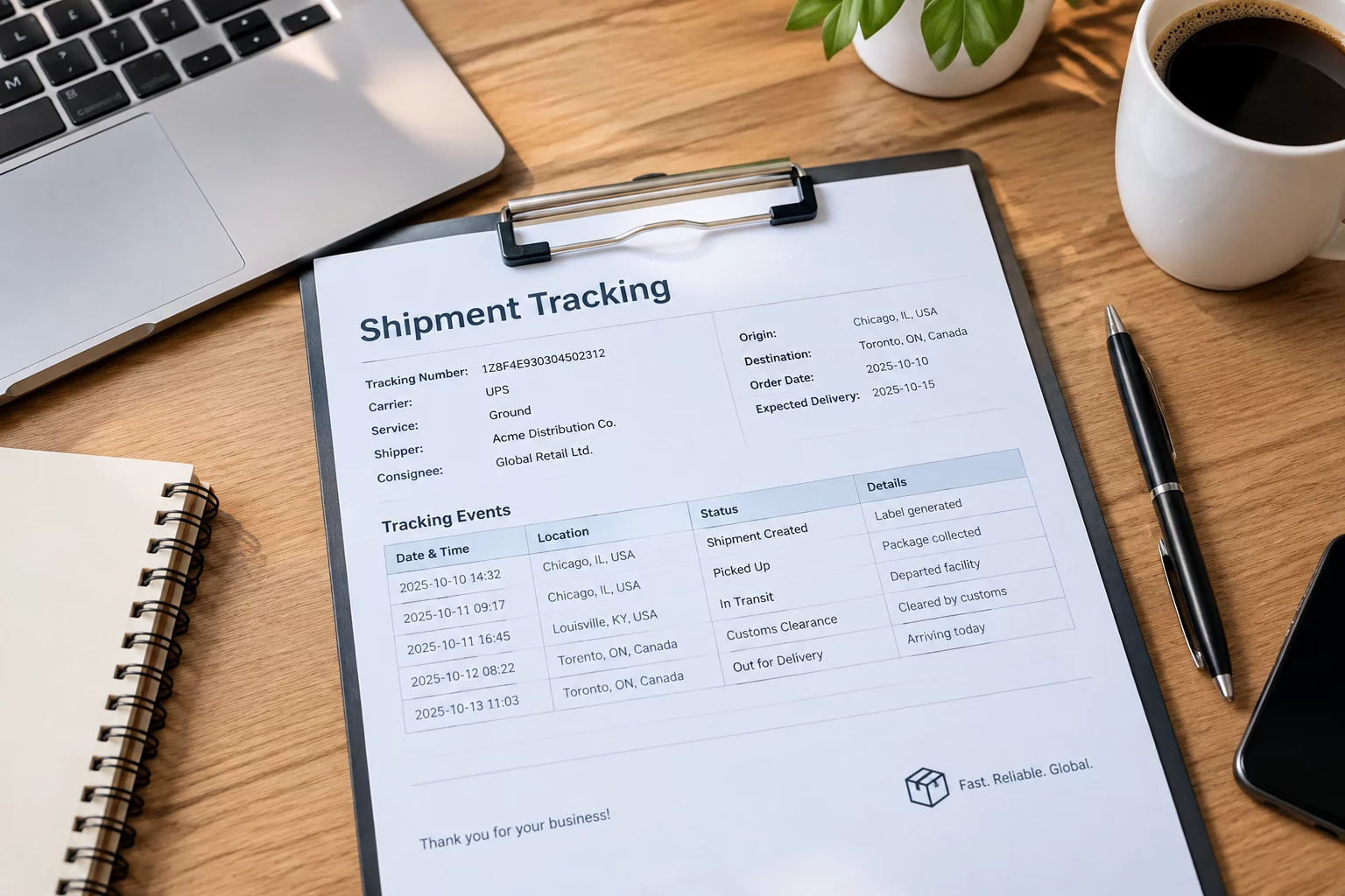 Shipment Variables that Change Each Time